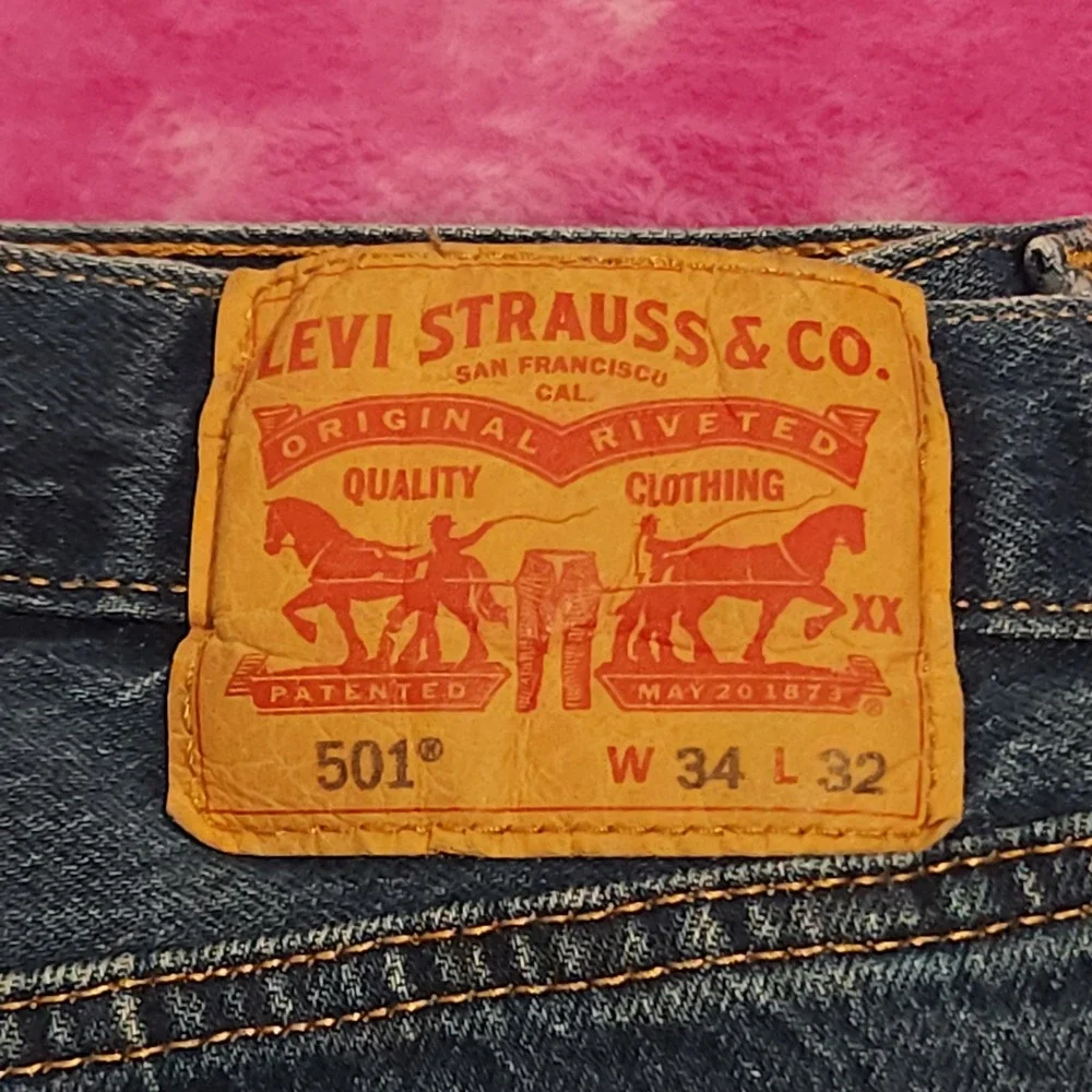 Levi's 501 Jeans Men's 31x30 Mid Rise Button Fly Straight Blue Denim Classic‎